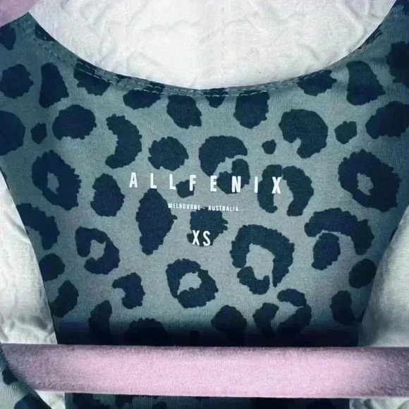 Anthropologie Allfenix black and gray leopard longline sport bra - Picture 2 of 5